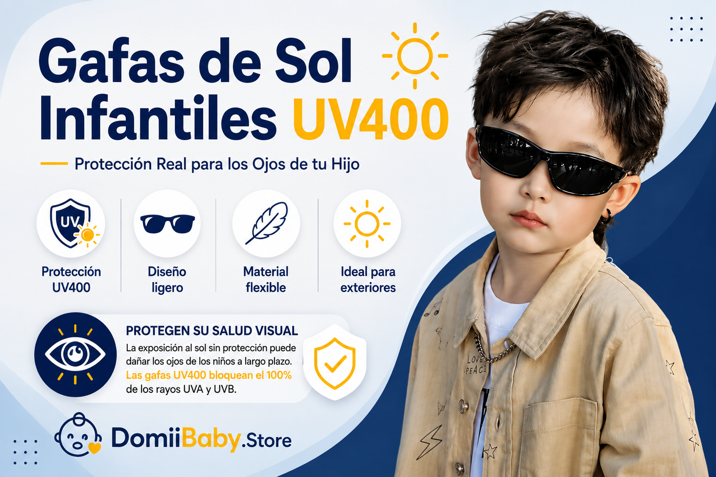 Gafas de Sol Infantiles UV400 — Protección Real para los Ojos de tu Hijo ☀️